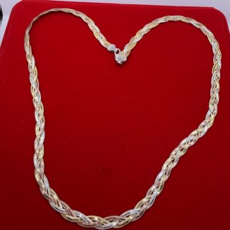 Ogrlica srebro finoće 925, rose-gold i silver , 55 cm duzina