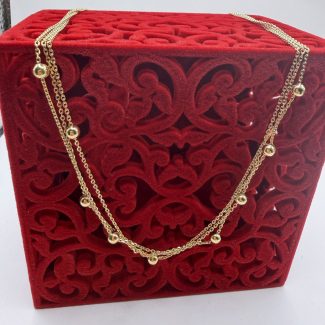 Ogrlica 3u1 srebro finoće 925 s pozlatom