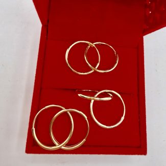 Naušnice zlato finoće 585 , 2 cm promjer