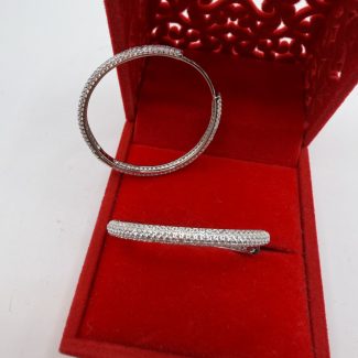 Naušnice swarovski srebro finoće 925 , 3,5 cm promjer